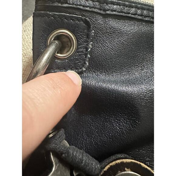 The Sak Black Leather Crossbody Purse Hobo Western Adjustable Strap Biker Zipper - Picture 10 of 13